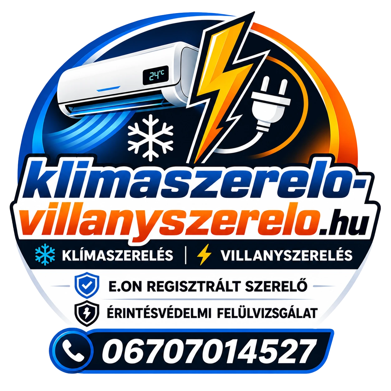 Mráz Hugó E.V. klíma- és villanyszerelő logó